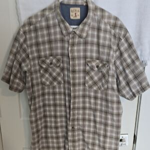 RedHead Men's Plaid Button Down Shirt - Brown and White